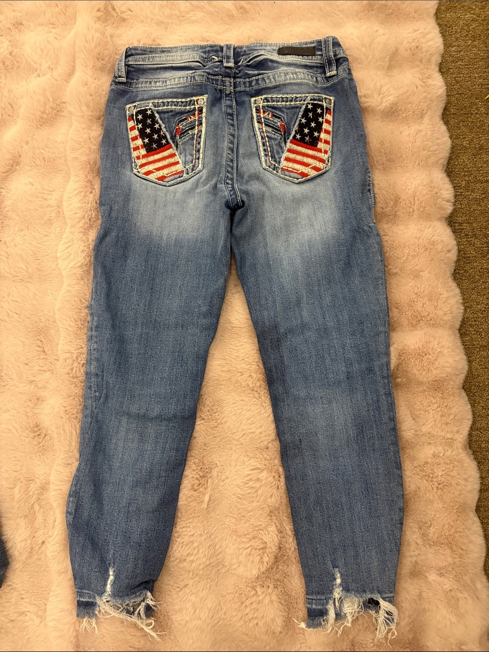 Vigoss Light Blue Denim Jeans with American Flag Back Pockets